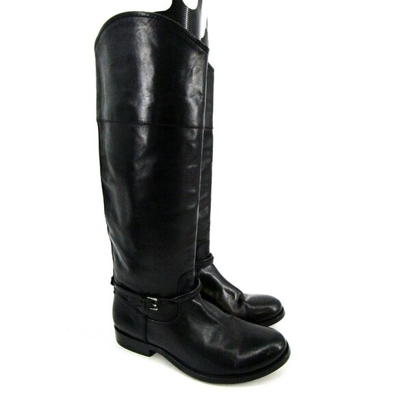 Frye Women's Riding Boots Leather Knee High Boots Shoes Black Size 6.5